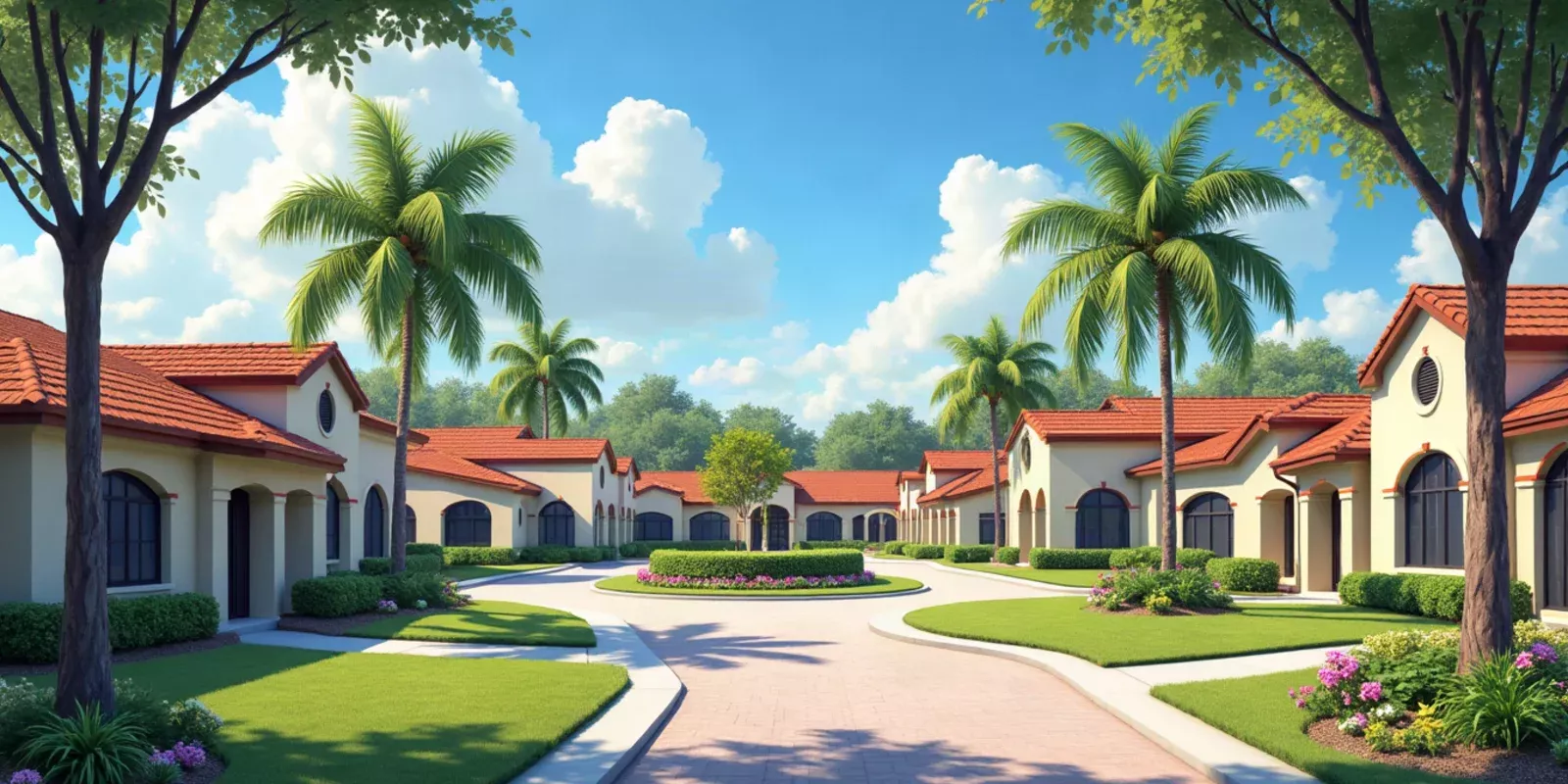 Vecindario residencial en Pembroke Pines Florida al atardecer, guía para familias 2026